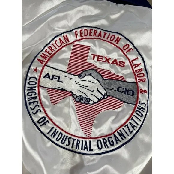 Vintage King Louie Pro Fit Men's Bomber Texas AFL Satin Button Jacket XL - Picture 4 of 9